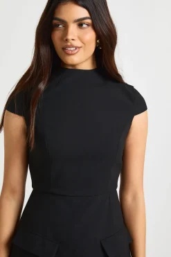 boohoo Robe Mini Ajustée Structurée À Col Montant<Femme Robes|Robes De Soirée