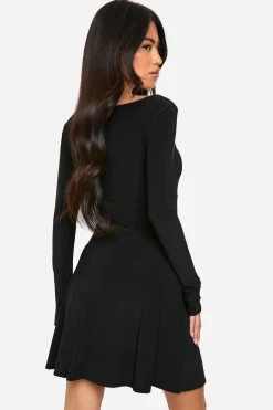Robe mini A-line à détail twist et froncé