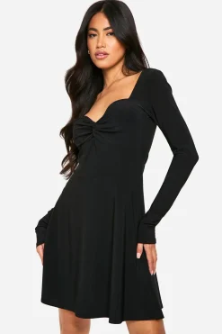 Robe mini A-line à détail twist et froncé