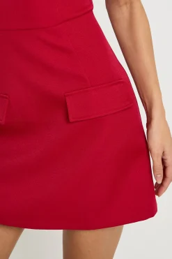 boohoo Robe mini allongée à col montant, structurée et ajustée<Femme Tailleurs|Robes