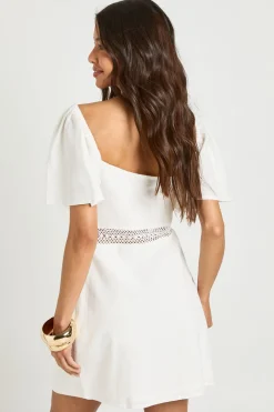 Robe Mini Aspect Lin Bordure Crochet