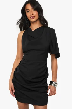 Robe Mini Asymétrique À Détail Drapé Petite
