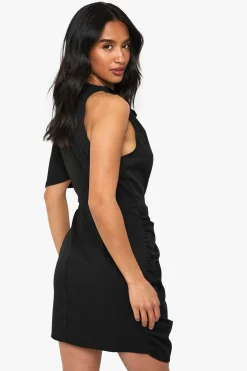 Robe Mini Asymétrique À Détail Drapé Petite