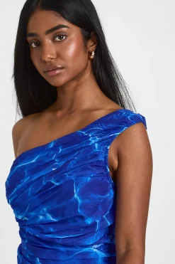 boohoo Robe Mini Asymétrique En Mousseline Froncée<Femme Toutes Les Robes|Robes De Soirée Chic