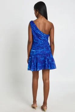 boohoo Robe Mini Asymétrique En Mousseline Froncée<Femme Toutes Les Robes|Robes De Soirée Chic