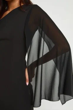Robe Mini Asymétrique En Mousseline À Manche Unique