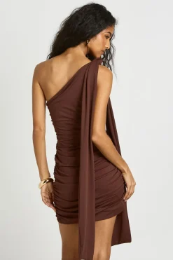 boohoo Robe Mini Asymétrique À Nœud Sur L'épaule<Femme Robes Moulantes|Robes