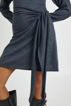 boohoo Robe Mini Asymétrique à Épaule Dénudée et Taille Nouée Chiné<Femme Robes Moulantes|Robes À Manches Longues