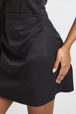 Robe Mini Asymétrique à Une Manche avec Fronces Latérales