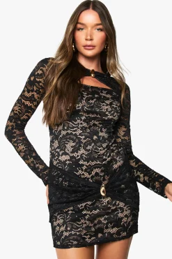 Robe mini avec détail de bordure en dentelle