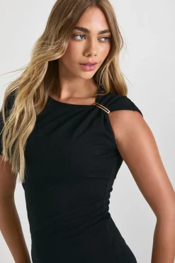 Robe Mini avec Détails Dorés