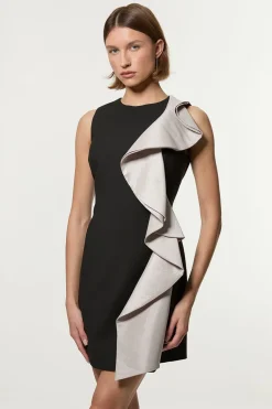 Robe Mini avec Détail Volant en Stretch Compact