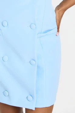 Robe Mini Bandeau À Boutons Devant
