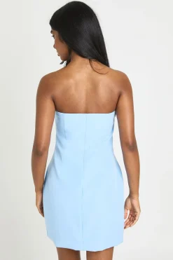 Robe Mini Bandeau À Boutons Devant