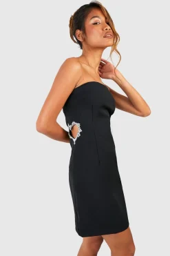 Robe Mini Bandeau Découpée Ornée