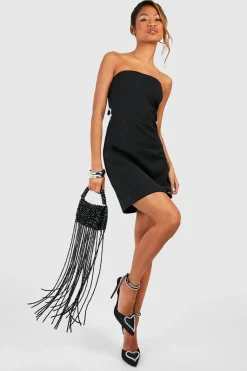 Robe Mini Bandeau Découpée Ornée