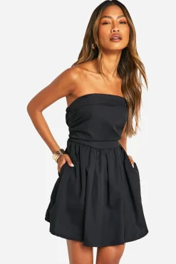 boohoo Robe mini bandeau froncée<Femme Robes Courtes|Robes