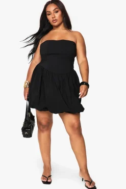 Robe Mini Bandeau À Jupe Bouffante Grande Taille