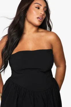 Robe Mini Bandeau À Jupe Bouffante Grande Taille