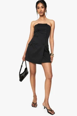 Robe mini bandeau structurée à double boutonnage