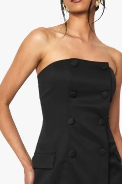 Robe mini bandeau structurée à double boutonnage