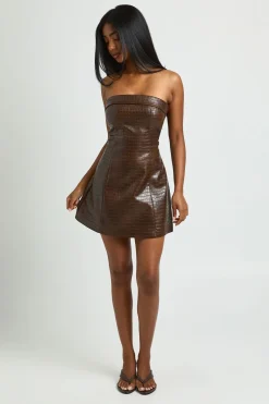 boohoo Robe Mini Bandeau Synthétique Façon Croco<Femme Robes De Soirée|Toutes Les Robes
