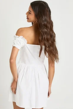 boohoo Robe Mini Bardot Avec Inserts En Dentelle<Femme Satin Et Dentelle|Robes Patineuses