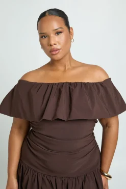 Robe Mini Bardot Boule Bouffante Plus