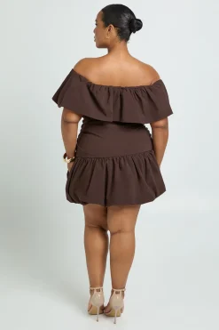 Robe Mini Bardot Boule Bouffante Plus