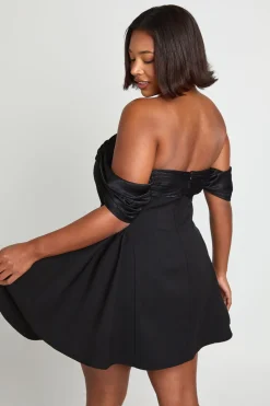 Robe Mini Bardot En Velours Grande Taille