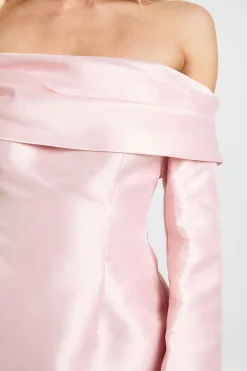 Robe Mini Bardot Structurée En Satin Petite