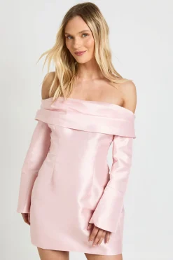 Robe Mini Bardot Structurée En Satin Petite