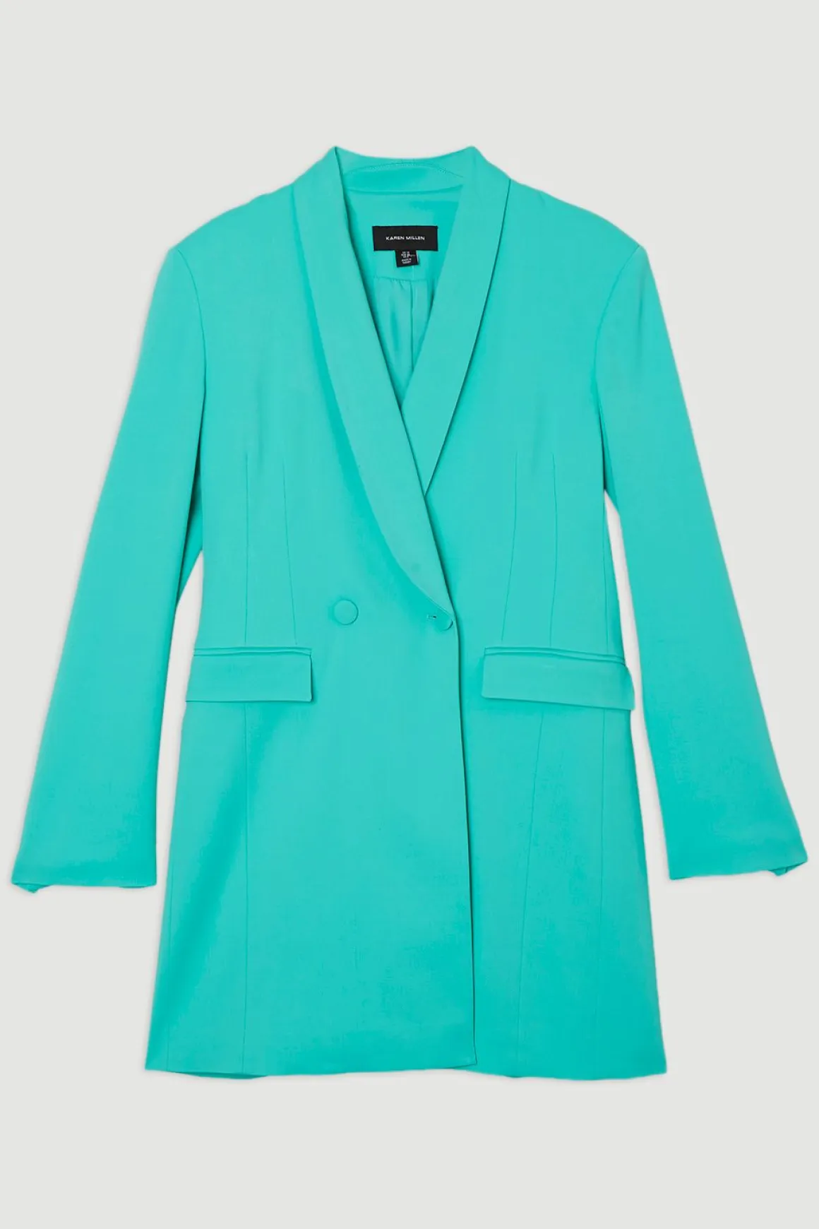Robe mini blazer ajustée à double boutonnage avec détail cinché
