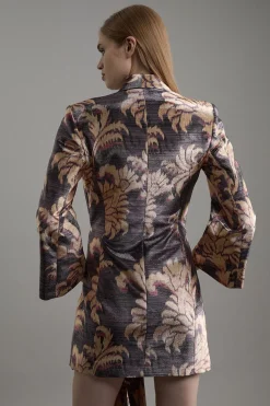 KarenMillen Robe mini blazer ajustée à motif métallique<Femme Tailleurs|Robes À Manches Longues
