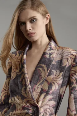 KarenMillen Robe mini blazer ajustée à motif métallique<Femme Tailleurs|Robes À Manches Longues