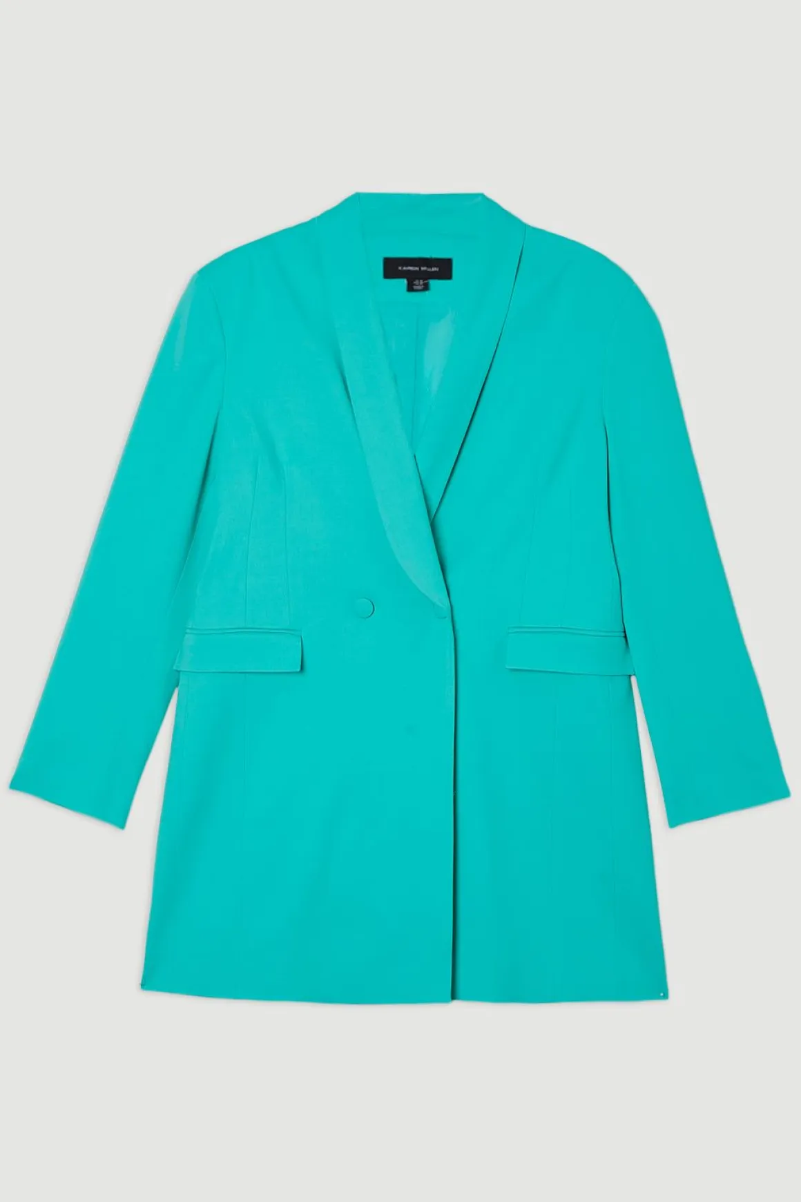 Robe mini blazer pour grande taille, soignée, ajustée, à double boutonnage et détails Sinch