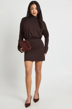 Robe Mini Blouson À Manches Longues Avec Col Intégré