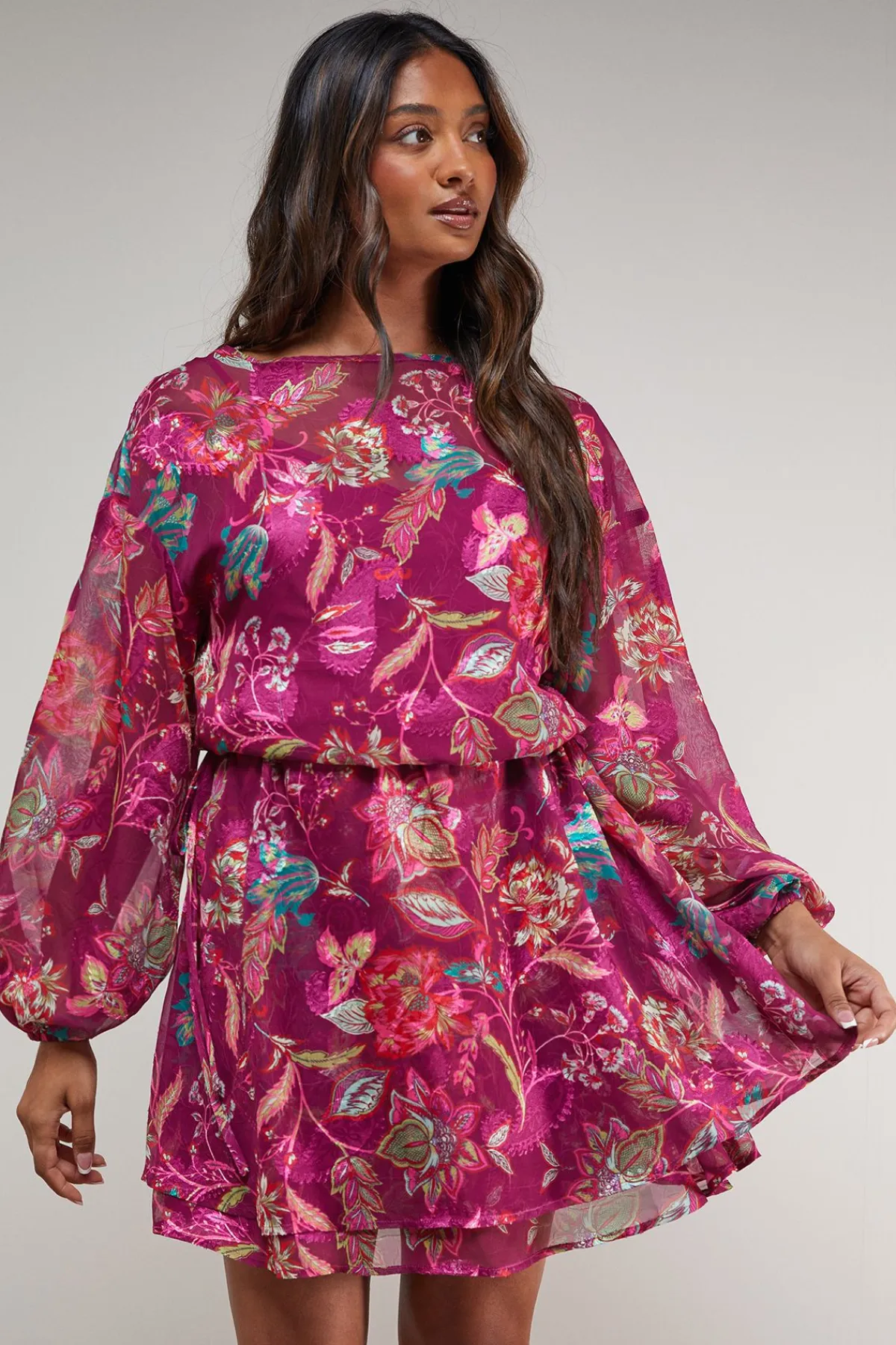 Oasis Robe Mini Bohème Imprimée à Manches Nouées<Femme Robes Bohème|Robes