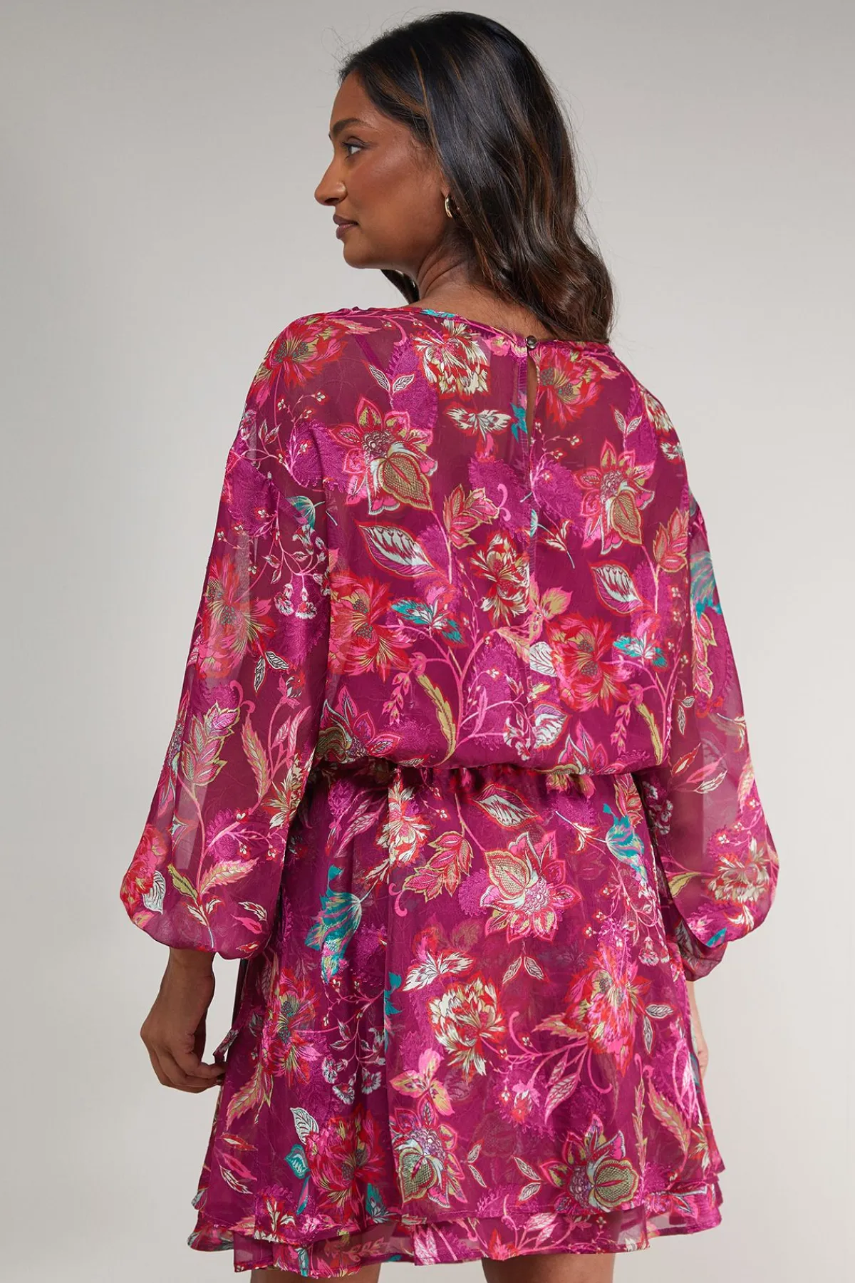 Oasis Robe Mini Bohème Imprimée à Manches Nouées<Femme Robes Bohème|Robes