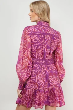 Oasis Robe Mini Boho Imprimée avec Finitions en Dentelle<Femme Satin Et Dentelle|Robes Bohème