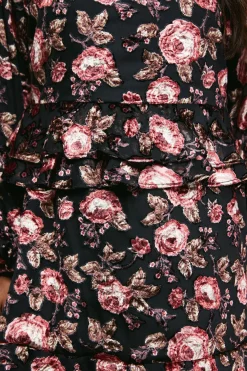 Robe Mini Boho Étagée Devore