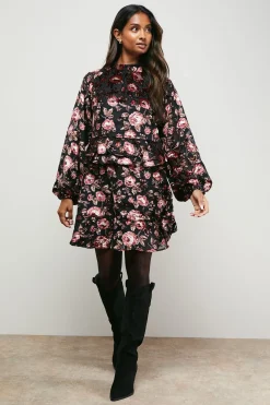 Robe Mini Boho Étagée Devore