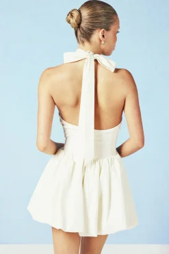 boohoo Robe Mini Bouffante Dos Nu Avec Col Licou Et Attache<Femme Robes Patineuses|Robes