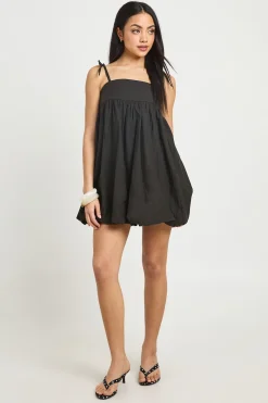 Robe Mini Boule Bouffante En Popeline De Coton