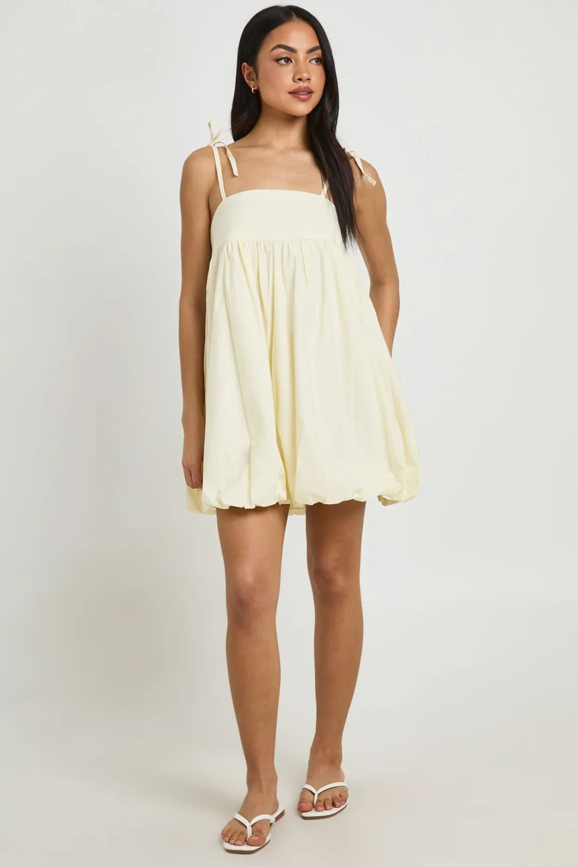 Robe Mini Boule Bouffante En Popeline De Coton