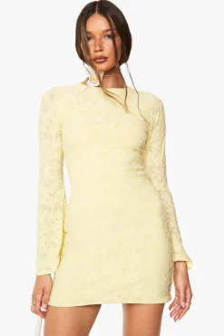 Robe mini Burnout à manches évasées