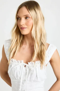 Robe Mini À Buste Froncé En Broderie Anglaise Petite