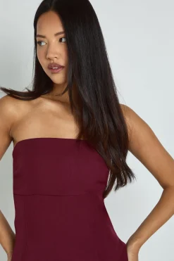 Robe Mini Bustier Ajustée Petite avec Jupe Plissée