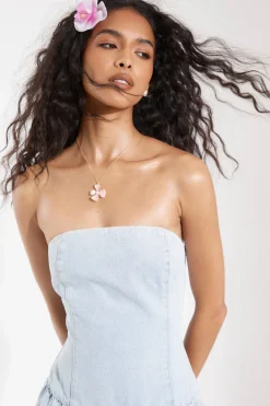 Robe Mini Bustier En Denim