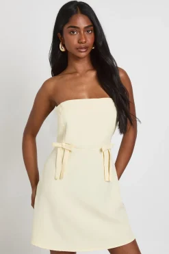 Robe Mini Bustier Tissée Avec Détail Nœud